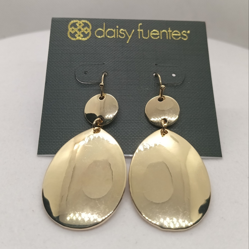 Daisy Fuentes Gold Tone Hook Earrings